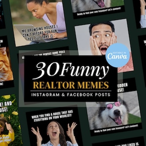 Fun Interactive Realtor Posts Real Estate Funny Memes Post Canva Template, Fun Realtor Social Media ...