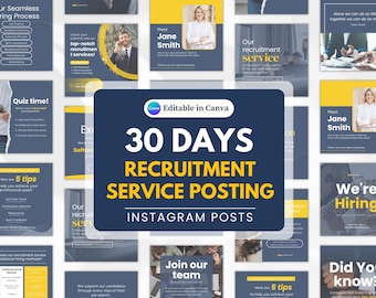 Recruitment Service Canva Instagram Post Template Recruitment Agency Social Media Post, Instagram Template for Recruitment Company