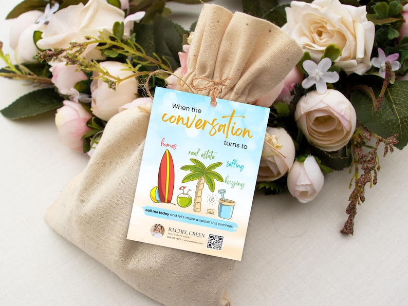Editable Summer Pop by Tag and Gift Tag for Real Estate Agents ...