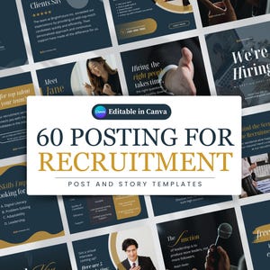 Recruitment Service Elegant Canva Instagram Post Template Recruitment Agency Social Media Post, Instagram Template for Recruitment Company