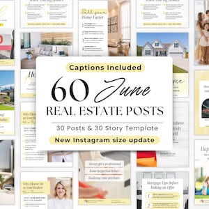 June Real Estate Marketing Canva Templates, Summer Real Estate Social Media Posts Bundle, Instagram Content for Realtors & Social Media