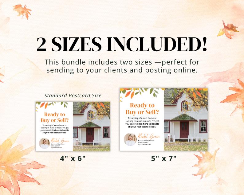 Fall Postcard Marketing for Real Estate, Fall Seasonal Mailer ...