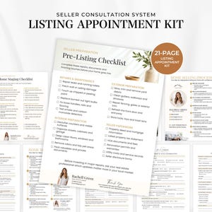 Peut inclure: Un kit de rendez-vous de mise en vente de 21 pages comprenant une liste de contrôle de pré-inscription, une liste de contrôle de mise en scène et un guide du processus de vente. Les documents incluent des sections sur les réparations.