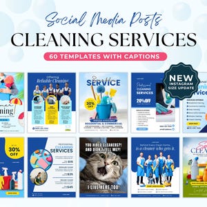 Cleaning Business Instagram Templates for Cleaning Business Instagram Post, Commercial Cleaning Template, Cleaning Social Media Post