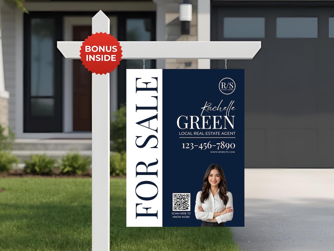 Relator Sign Rider Complete Real Estate Yard Sign Template Canva, Custom for Sale Sign ...