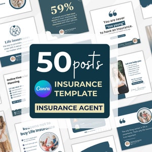 Canva Template  for Insurance Agent Social Media Marketing Life Insurance Instagram Posting Ready To Use Canva Editable For Insurance Agent