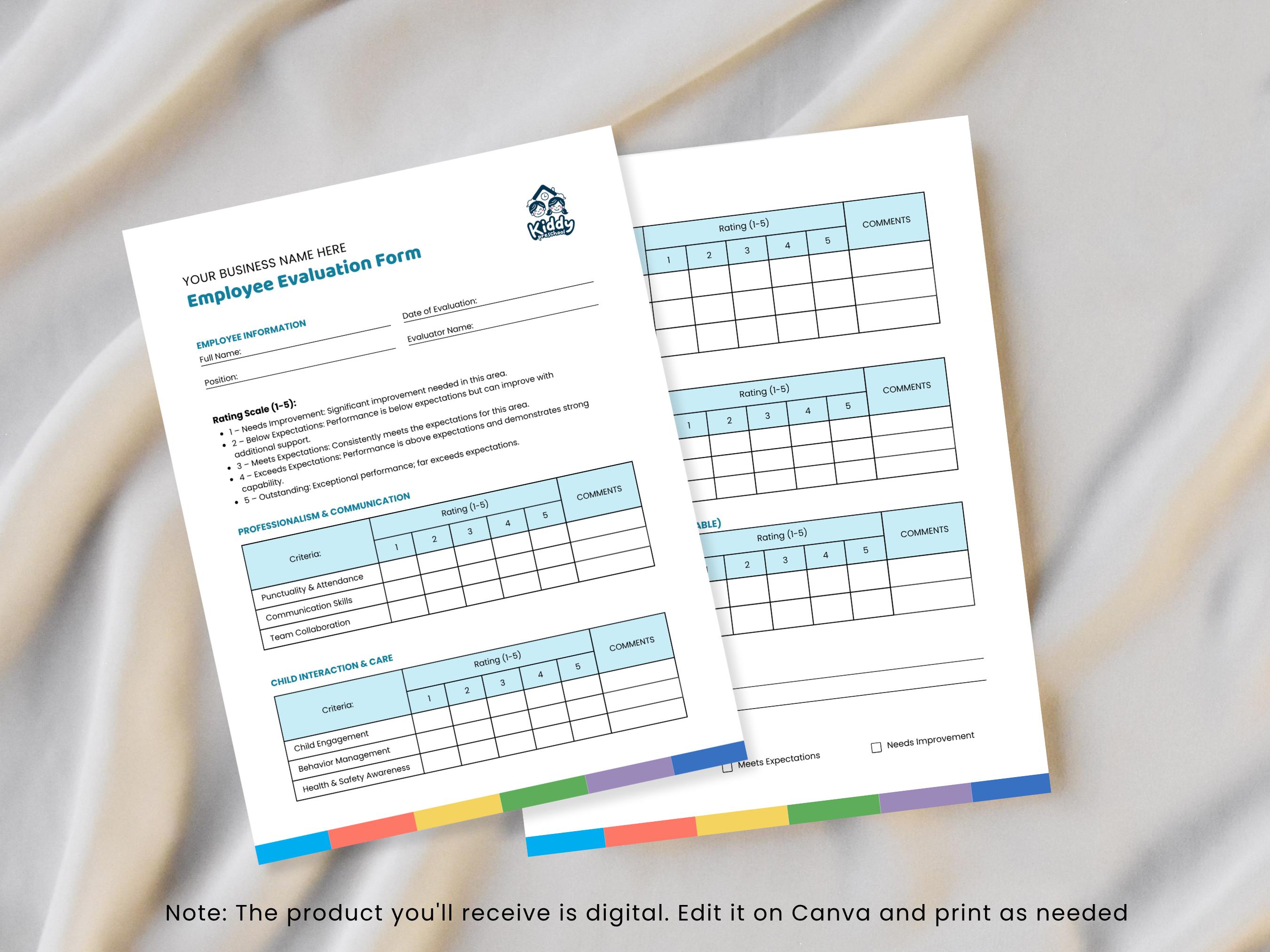 Daycare Employee Hiring Packet Forms Bundle, Childcare Staff ...