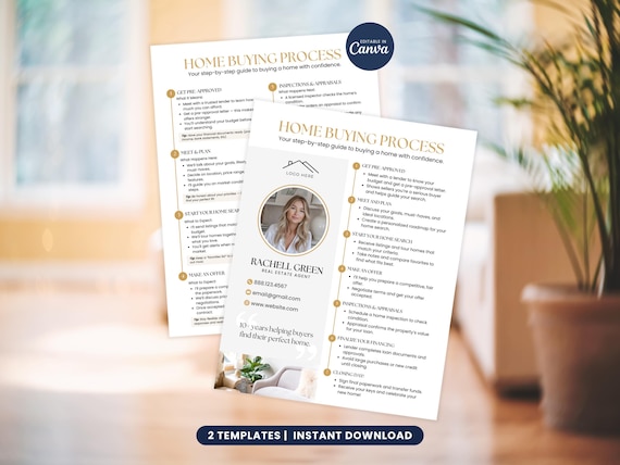 Home Buyer Roadmap Canva Template, Real Estate Marketing Packet California, Home Buying Timeline Guide Flowchart for Agents and Buyers