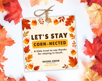 Realtor Fall Marketing Pop By Tags, Fall Realtor Gift Tags Template, Thanksgiving Realtor Tags, Referral Pop Bys, Printable Canva Template