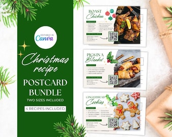 Christmas Real Estate Postcard Template Bundle, Holiday Postcards for Realtor Client Christmas Cards Real Estate Farming Canva Template