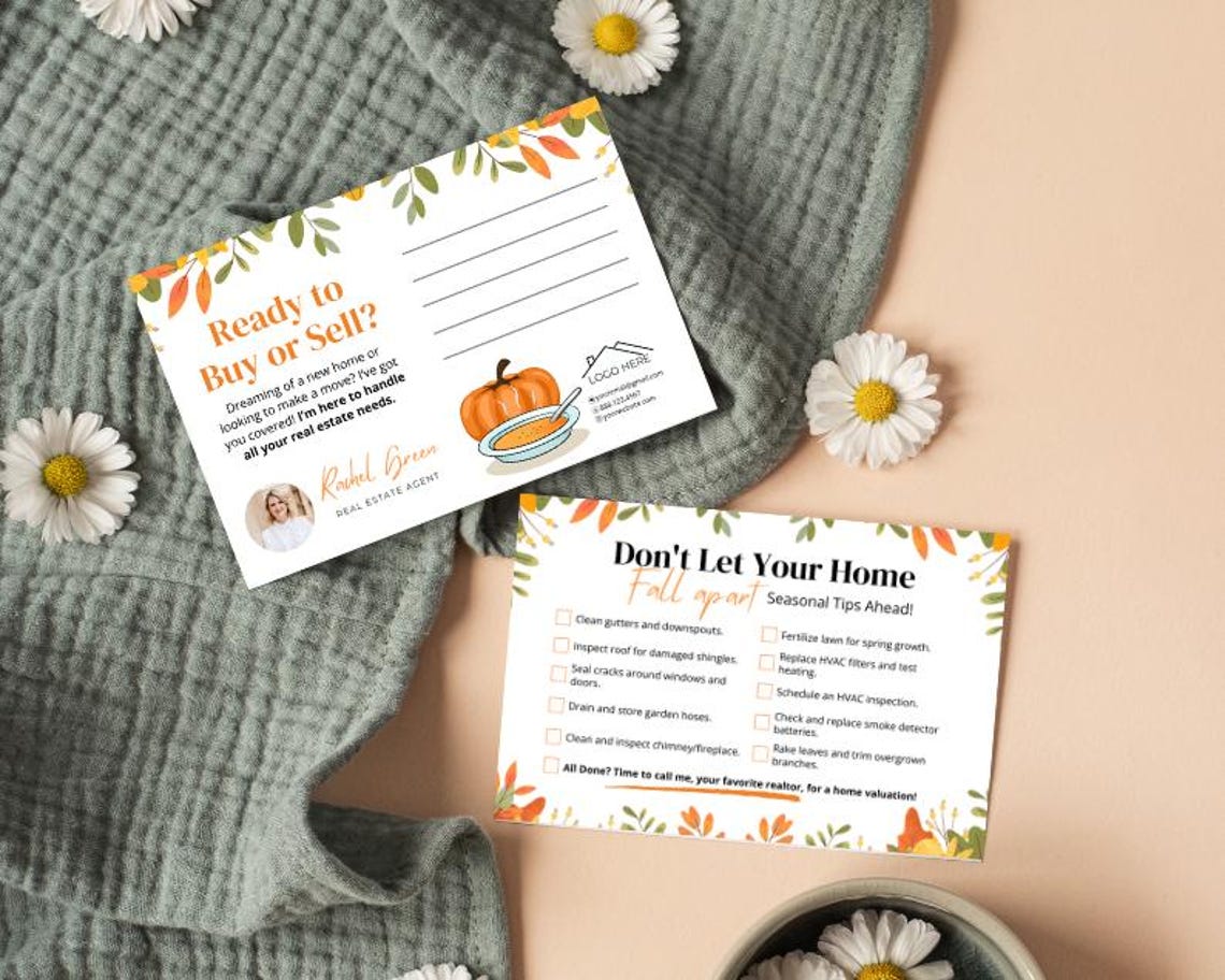 Fall Postcard Marketing for Real Estate, Fall Seasonal Mailer ...