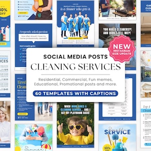 Cleaning Business Instagram Templates, Cleaning Service Instagram Post, Commercial Cleaning Template, Cleaning Social Media Post