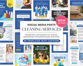 Cleaning Business Instagram Templates, Cleaning Service Instagram Post, Commercial Cleaning Template, Cleaning Social Media Post