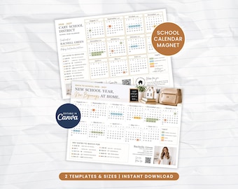 School Year Calendar 2026-2027 Realtor Mailer, Back to School Marketing, Real Estate Farming Postcard, Fall Client Campaign, Canva Template