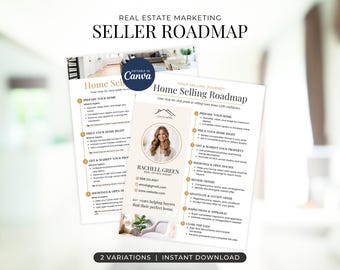 Seller Roadmap Bundle, Home Selling Process Flyer Canva Template, Home Seller Timeline, Real Estate Marketing Agent Guide Selling Timeline