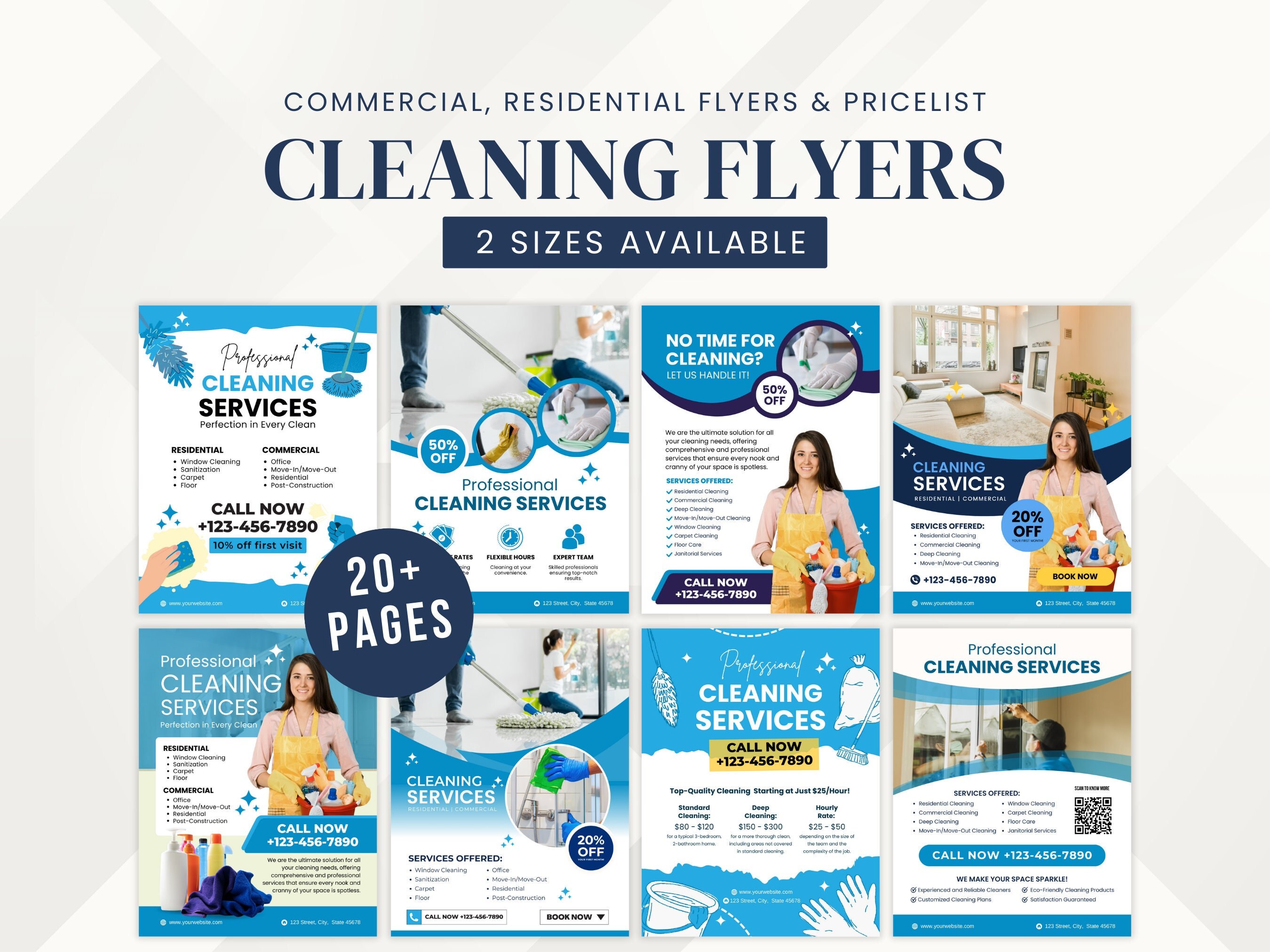 Cleaning Business Flyers & Social Media Templates, Pro Cleaning Service ...