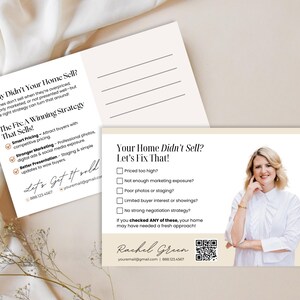 Carte postale expirée, publipostage de marketing immobilier, lettre de prospection, modèle Canva pour l'agriculture d'un agent immobilier et suivi des prospects arrivés à expiration image 6