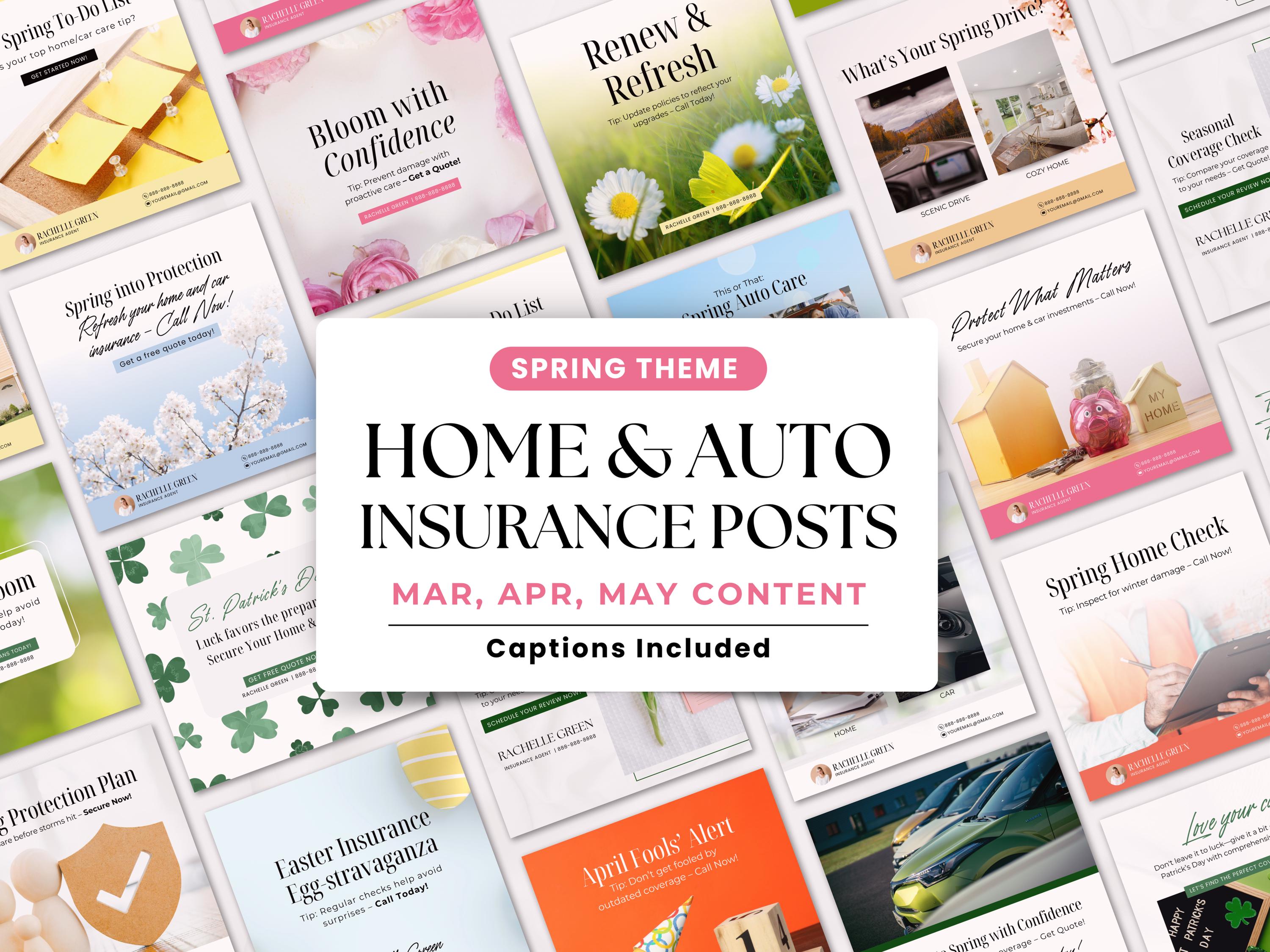 30 Spring Home Auto Insurance Agent Social Media Posts Marketing, Home ...