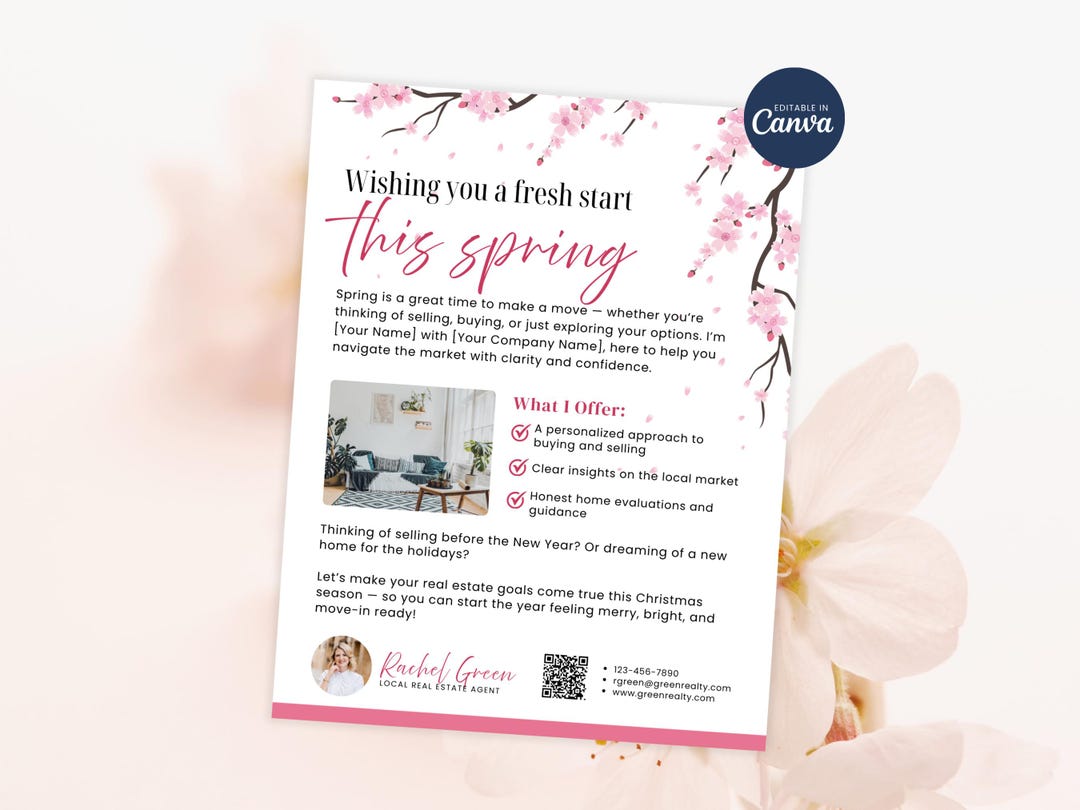 Spring Weekend Realtor Spring Real Estate Flyer, Realtor Mailer Template, Editable Canva ...