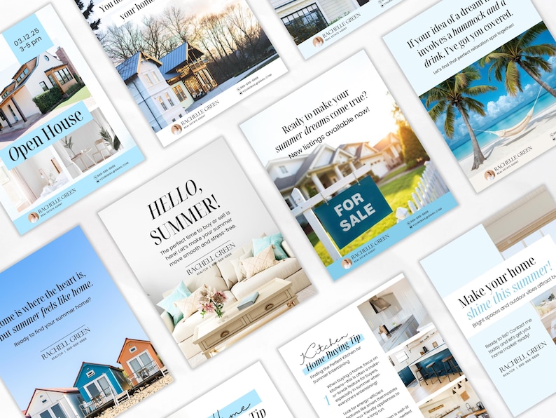 Summer Real Estate Social Media Post Template, Summer Realtor Post ...