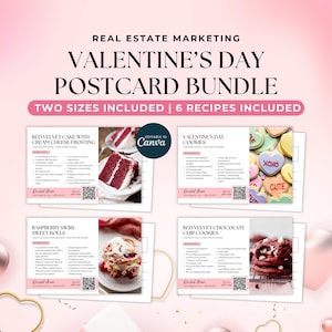 Cartolina di febbraio, ricetta per cartolina di San Valentino, mailer agricolo, ricetta immobiliare per cartolina per agente immobiliare, mailer agricolo, marketing immobiliare