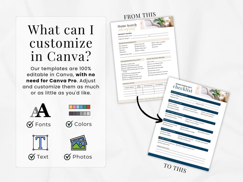 Real Estate Buyer Checklist Bundle Canva Template, Editable Buyer Guide ...