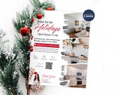 Christmas Real Estate Flyer, Holiday Open House Template, Winter Realtor Marketing Canva, Real Estate Marketing, Hello Neighbor Letter