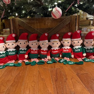 Personalized Christmas Elf, SHIPS WITHIN 24 HOURS! Custom Name Christmas Gift, Stocking Stuffer, Christmas Keepsake, Plush Elf Doll