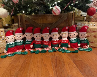 Personalized Christmas Elf, SHIPS WITHIN 24 HOURS! Custom Name Christmas Gift, Stocking Stuffer, Christmas Keepsake, Plush Elf Doll