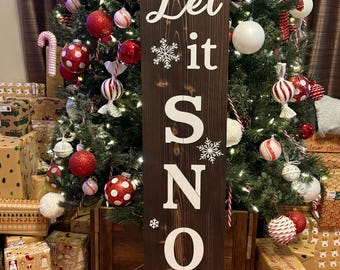 Let It Snow Porch Sign, Winter Porch Sign, Christmas Porch Sign, Welcome Porch Leaner