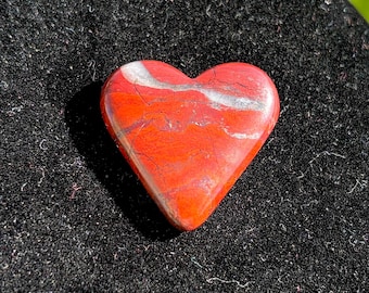 Hand Carved Arizona Red Jasper Heart Palm Stone