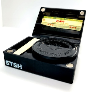 Caja para liar/guardar hierbas STSH "Solo" de calidad - Caja portátil para liar hierbas - Caja de regalo/Accesorio para fumar