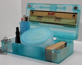 Portable Rolling Stash Box – with Grinder & Lighter Necklace