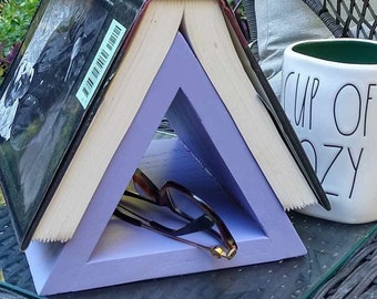 Lilac Book Valet | Triangle Book Holder | Nightstand Caddy | Perfect Gift for Avid Readers