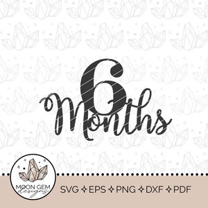 6 maanden topper SVG/1/2 verjaardagsfeestje decor/smash cake topper/halve verjaardagstaart decoratie/doe-het-zelf/bestand knippen