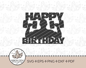 Happy Birthday Bodybuilding Cake Topper SVG / Birthday Party Decor / Powerlifting Cake Decoration / Weights / DIY / Cut File