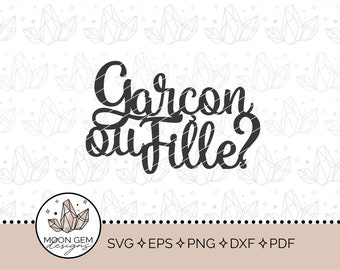 Garçon ou Fille? Topper SVG / French Baby Shower Party Decor / Gender Reveal Cake Decoration / DIY / Cut File