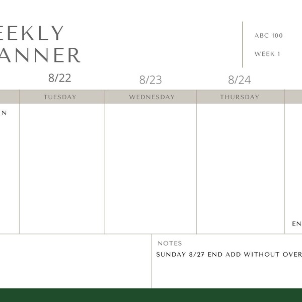 Fall 2023 CSU Weekly Planner Template Digital File