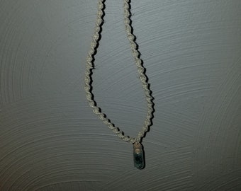 Spiral Hemp Necklace with Aventurine Vial Pendant