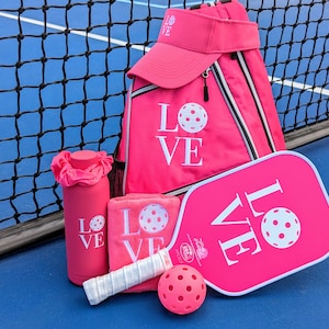 Pickleball bag, pickleball paddle bag for women, paddle bag, pickle ball gift, pickleball backpack, pickleball gear, pink backpack