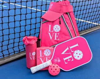 Pickleball bag, pickleball paddle bag for women, paddle bag, pickle ball gift, pickleball backpack, pickleball gear, pink backpack