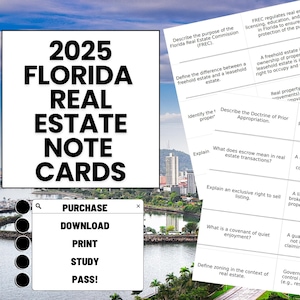 Schede didattiche stampabili per l'esame immobiliare in Florida File PDF per lo stato della Florida