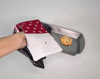 Weicher Patchwork Ofenhandschuh - Gesteppter 24 x 24 cm Topflappen