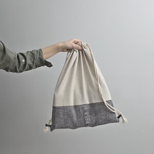 Handgemaakte rugzak met trekkoord | Lichtgewicht rugzak van natuurlijke stof