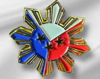Philippinischer Drei Sonnen & Sterne Emaille Pin: Philippinen Geschenk