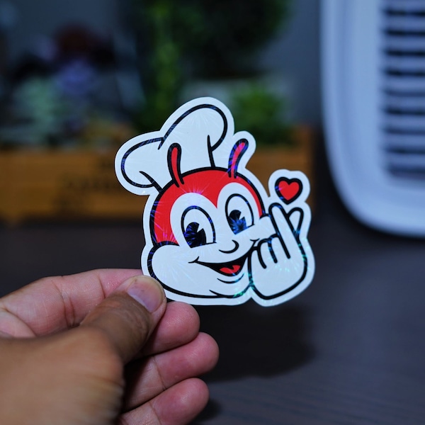 Filipino Gifts Jollibee Finger Heart Die Cut Sticker for Car Laptop Wall Water bottle Filipino Pinoy Pinay Philippines