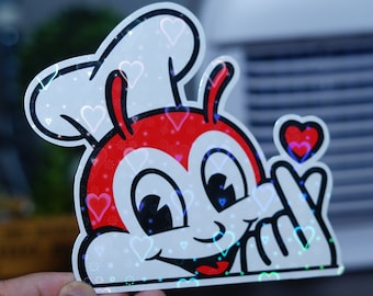Fillino Geschenke Jollibee Peeker Finger Herz Gestanzte Aufkleber für Auto Laptop Wand Wasserflasche Fillino Pinoy Pinay Philippinen