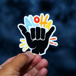 Hawaii Gifts Aloha Shaka Die Cut Sticker for Car Laptop Wall Water bottle Mahalo Hawaii Islander Souvenir Cool gift