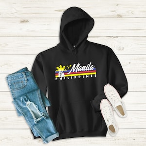Filipino Gifts Manila PHL Long Sleeve Unisex Hoodie Filipino Gift Pinoy Gift Hoodies Pinay Mabuhay Philippines Hoodie Filipino Heritage