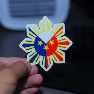 Filipino Flag Sticker: 3 Stars and A Sun Die Cut Decal